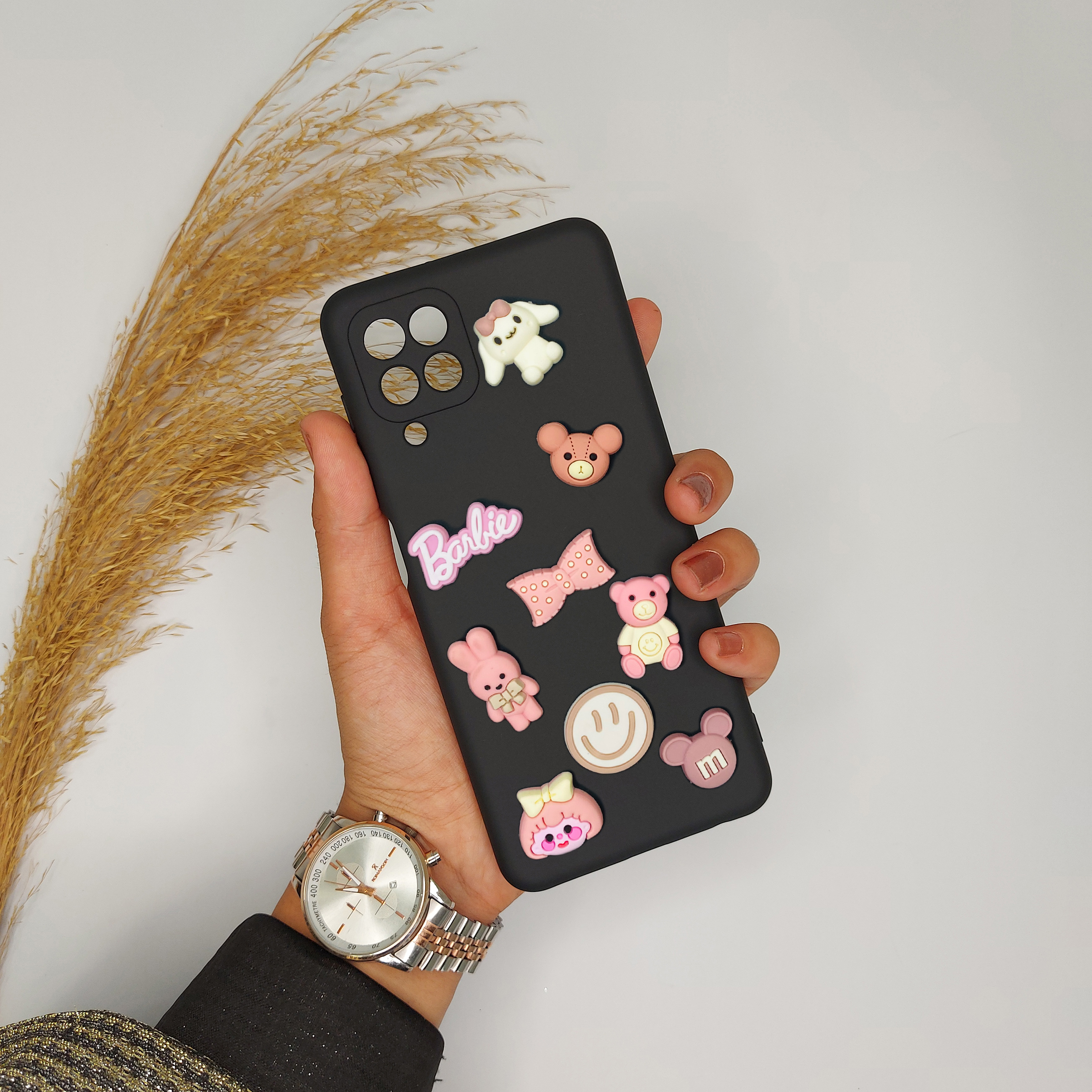 قاب گوشی سامسونگ A22 4G دخترانه عروسکی برجسته خرسی