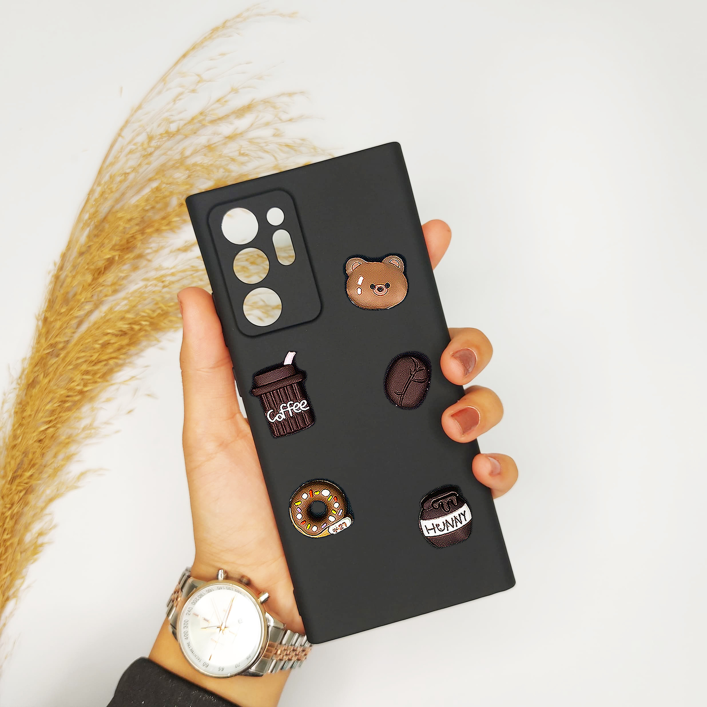 قاب گوشی سامسونگ NOTE 20 ULTRA عروسکی دخترانه برجسته قهوه خرسی