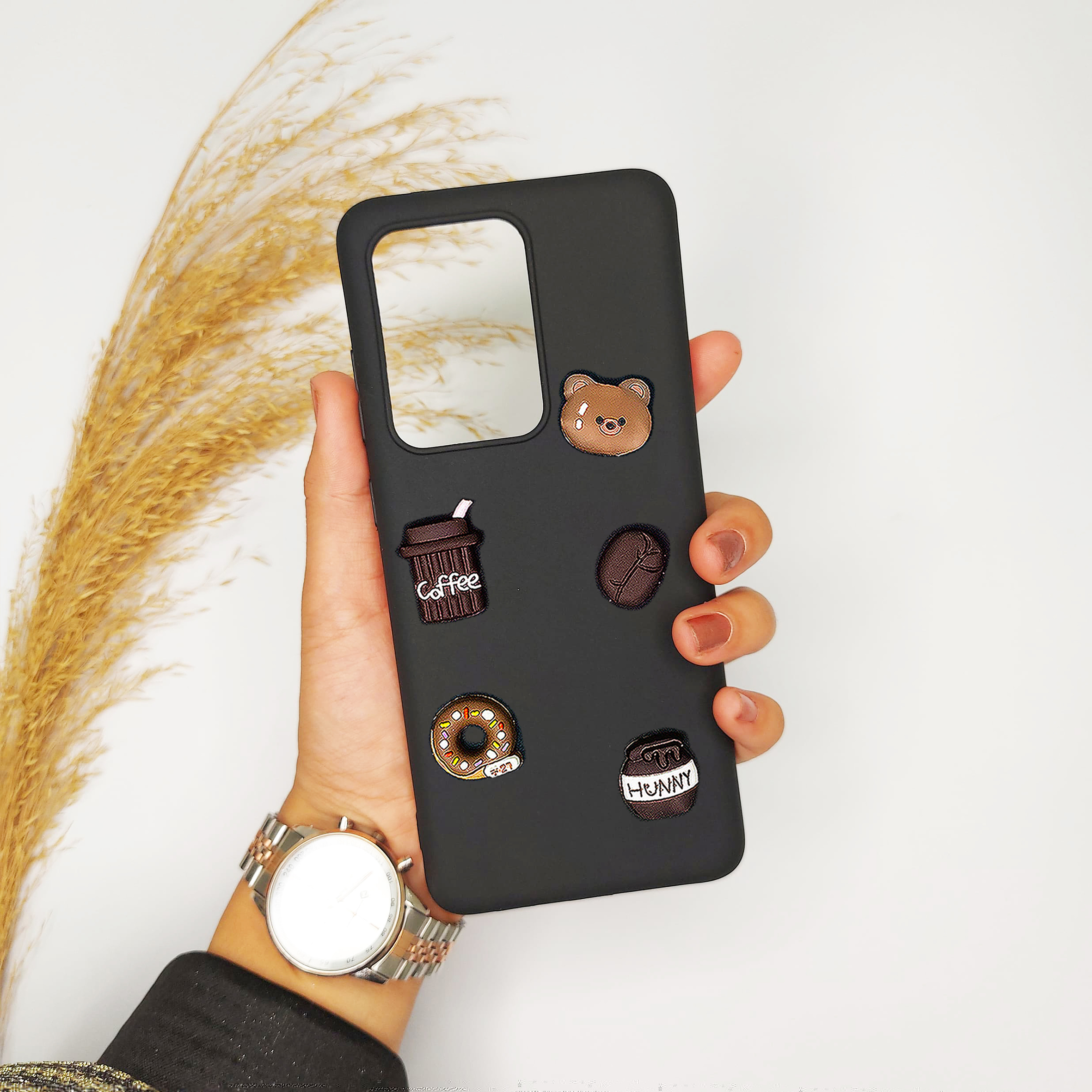قاب گوشی سامسونگ S20 ULTRA عروسکی دخترانه برجسته قهوه خرسی